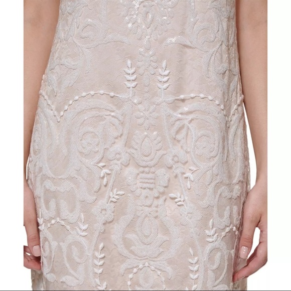 Vince Camuto Cream Ruched Sheath Mini Dress - Picture 3 of 12